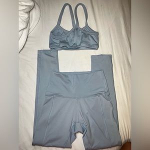 Morgan Stewart sport x La collective teal leggings and bra